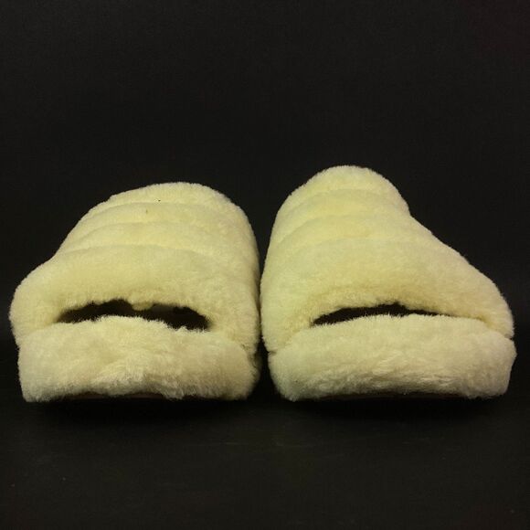 UGG Fluff Yeah Women 10 Sunshine Yellow Skeepskin Indoor Slippers/Slide 1110085 - Picture 2 of 9